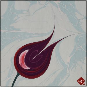 Entdecken Sie die Ebru-Kunst des Marmorierens mit drei klassischen Tulpen. UNESCO-anerkannt und ein Highlight osmanischer Kunst.