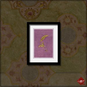 Islamische Wandbilder: Minimalismus-Miniaturmalerei mit 24 Karat Blattgold. Schönheit der Natur in subtilen Details. Perfekte Kunst für Ihre Einrichtung.