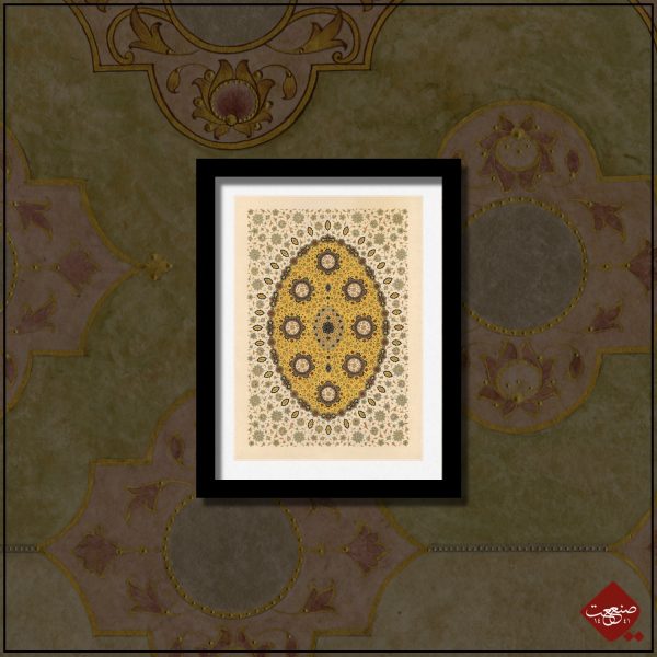 Exquisite islamische Poster in Rumi Design im klassischen Stil des 16. Jahrhunderts. Replik in 30x40cm kunstvoll gestalteter Gold-in-Gold Verarbeitung.