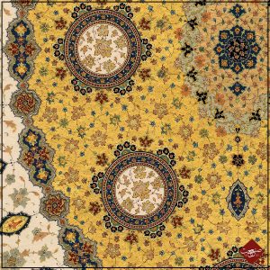 Exquisite islamische Poster in Rumi Design im klassischen Stil des 16. Jahrhunderts. Replik in 30x40cm kunstvoll gestalteter Gold-in-Gold Verarbeitung.