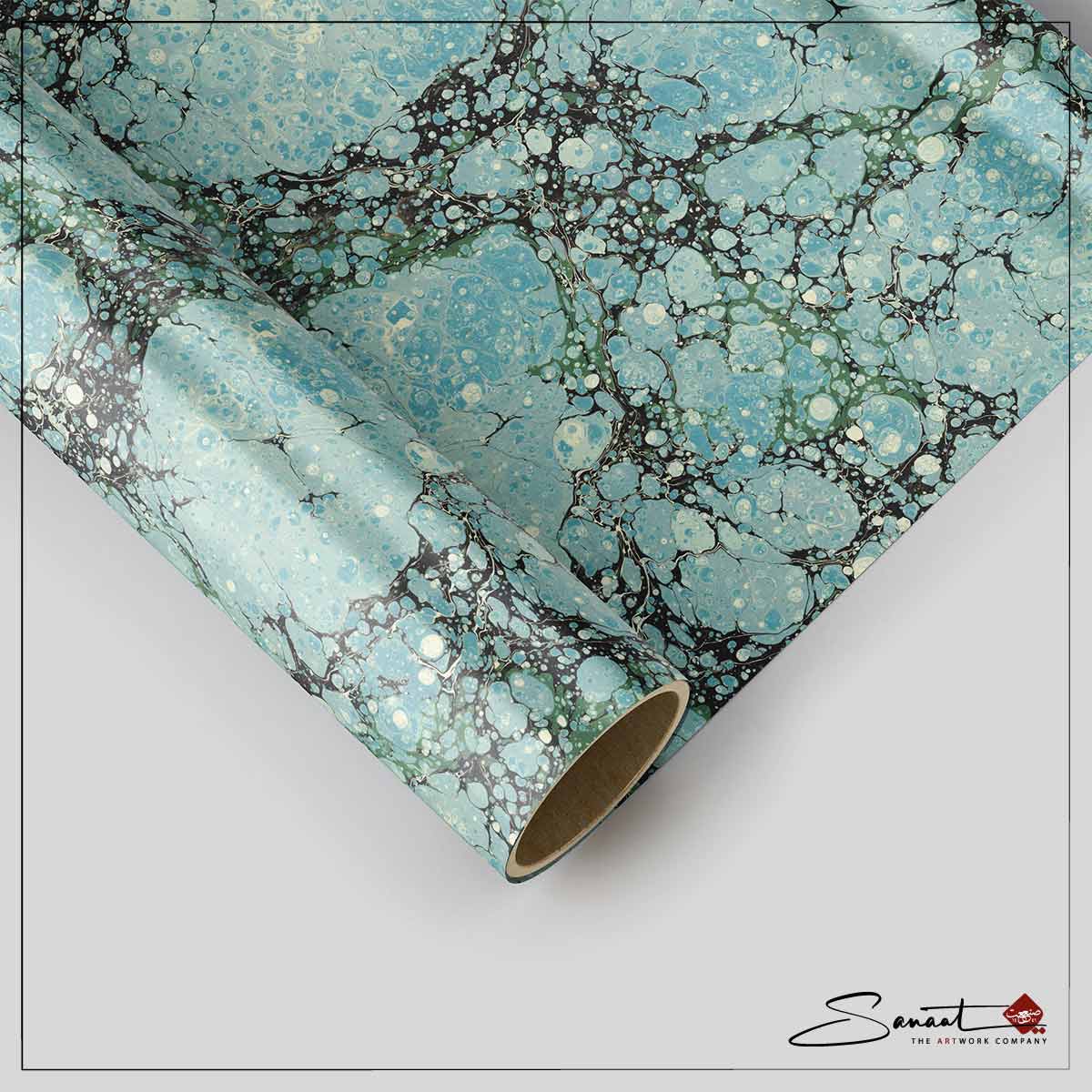 Battal Ebru türkis-aquamarin – Bild 2