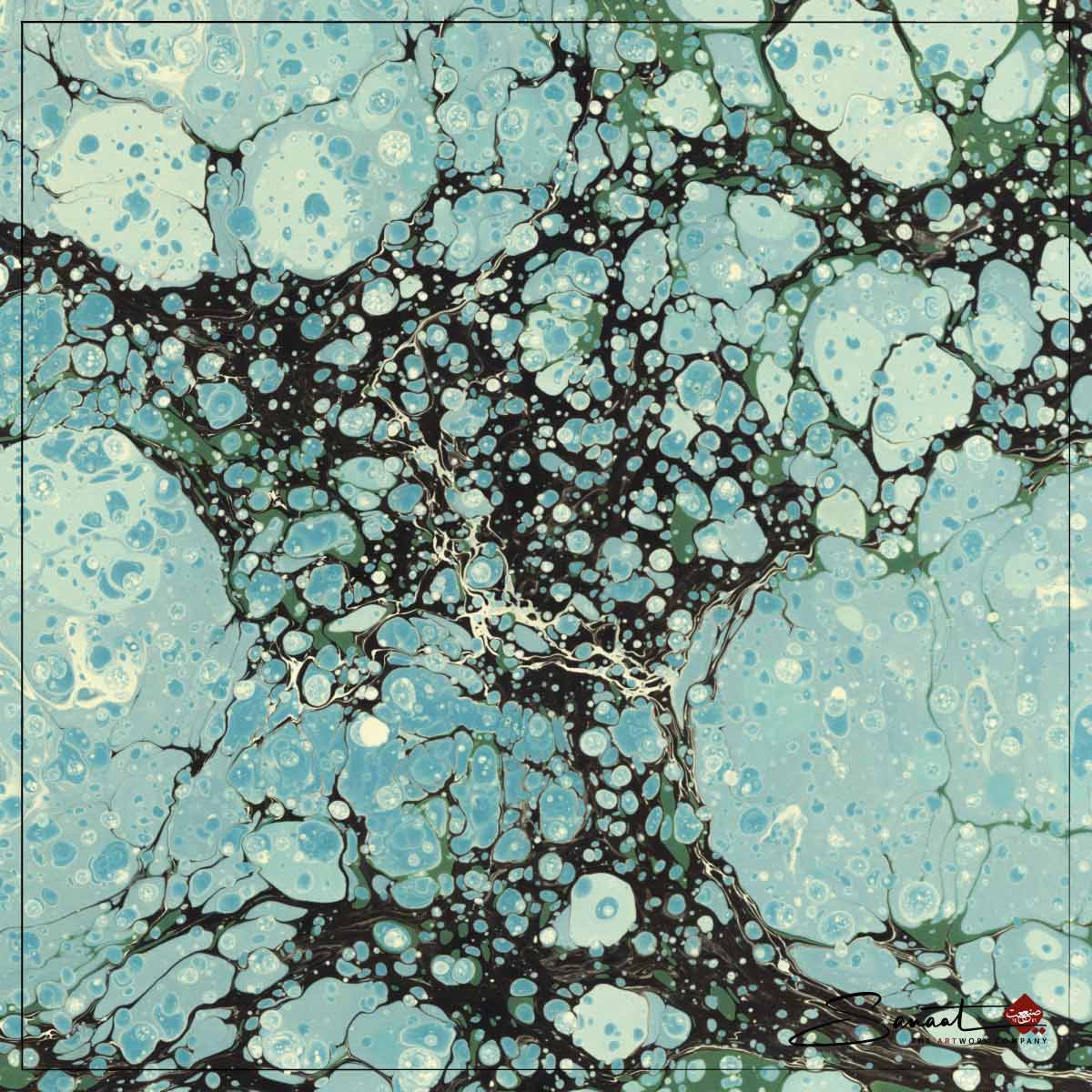 Battal Ebru türkis-aquamarin – Bild 4