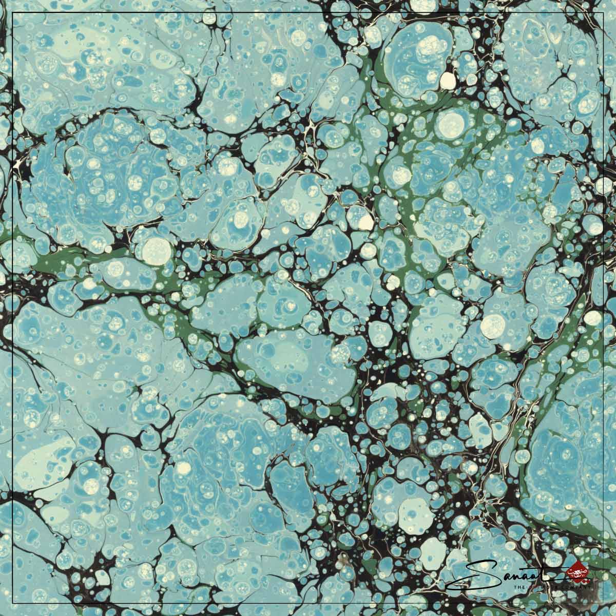 Battal Ebru türkis-aquamarin – Bild 3