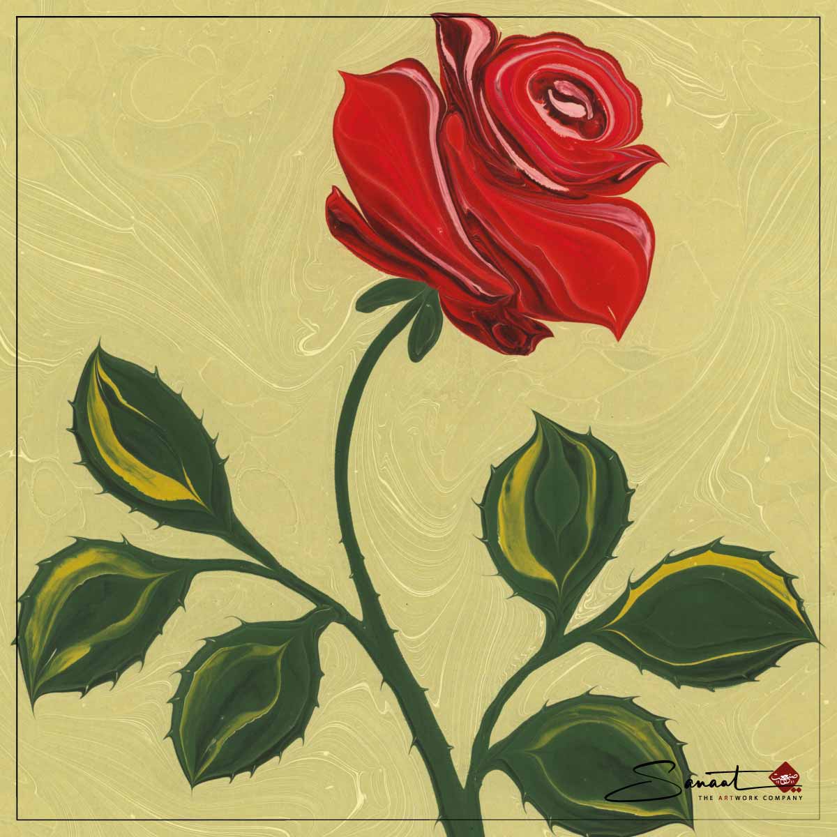 Rose Ebru Grün – Bild 3